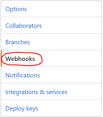 Menu - Webhooks